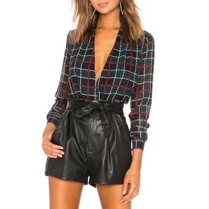 Lovers and Friends Get Down Blouse in Plaid - Size Large